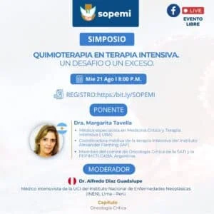 Afiche del Simposio SOPEMI: Quimioterapia en Terapia Intensiva