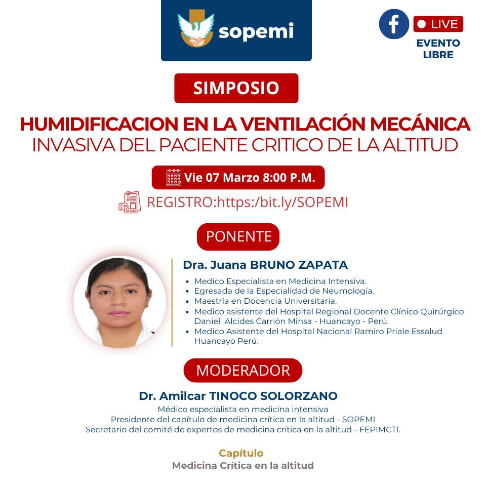 Afiche del Simposio sobre Humidificación en Ventilación Mecánica en la Altitud