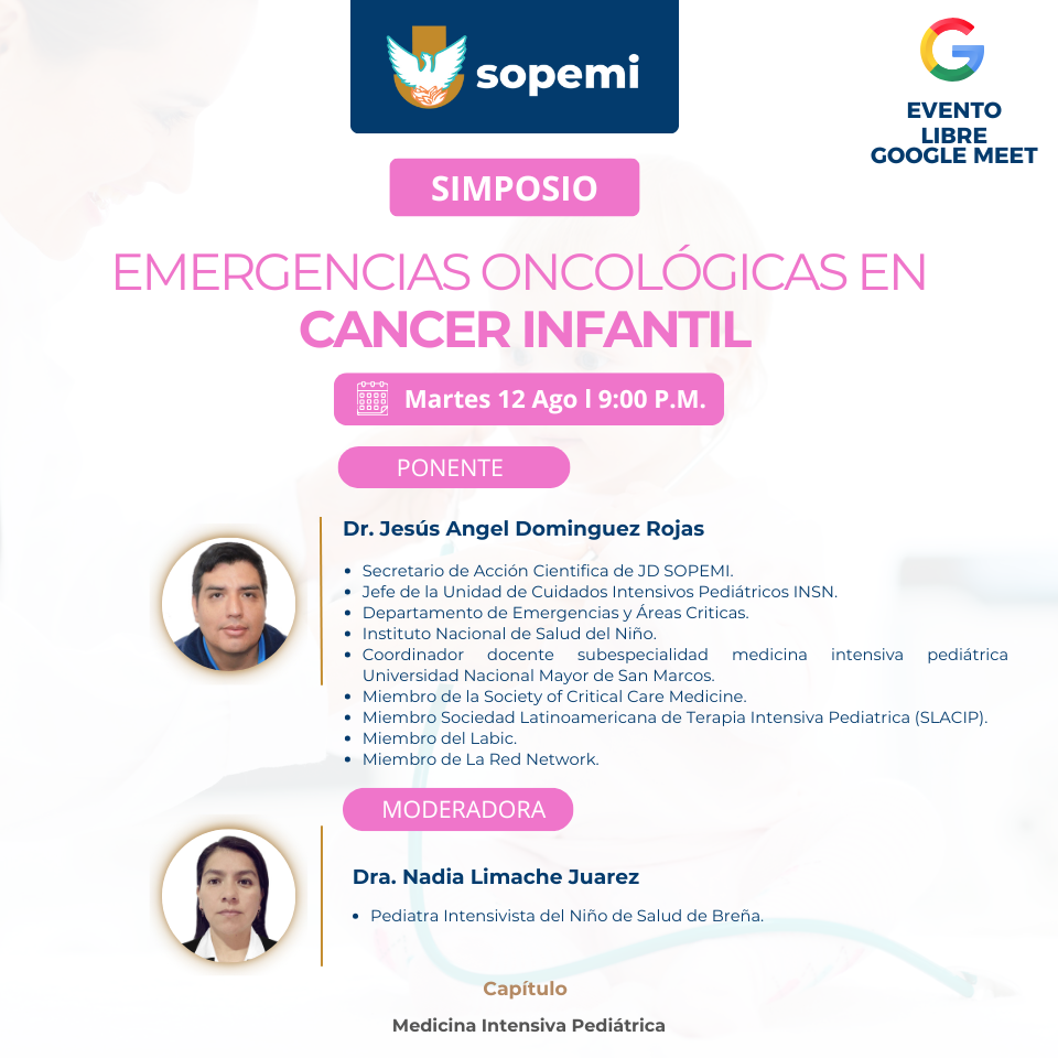Afiche del Simposio sobre Emergencias Oncológicas en Cáncer Infantil