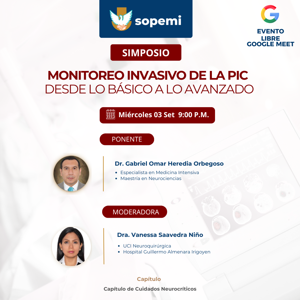 Flyer del Simposio Monitoreo Invasivo de la PIC
