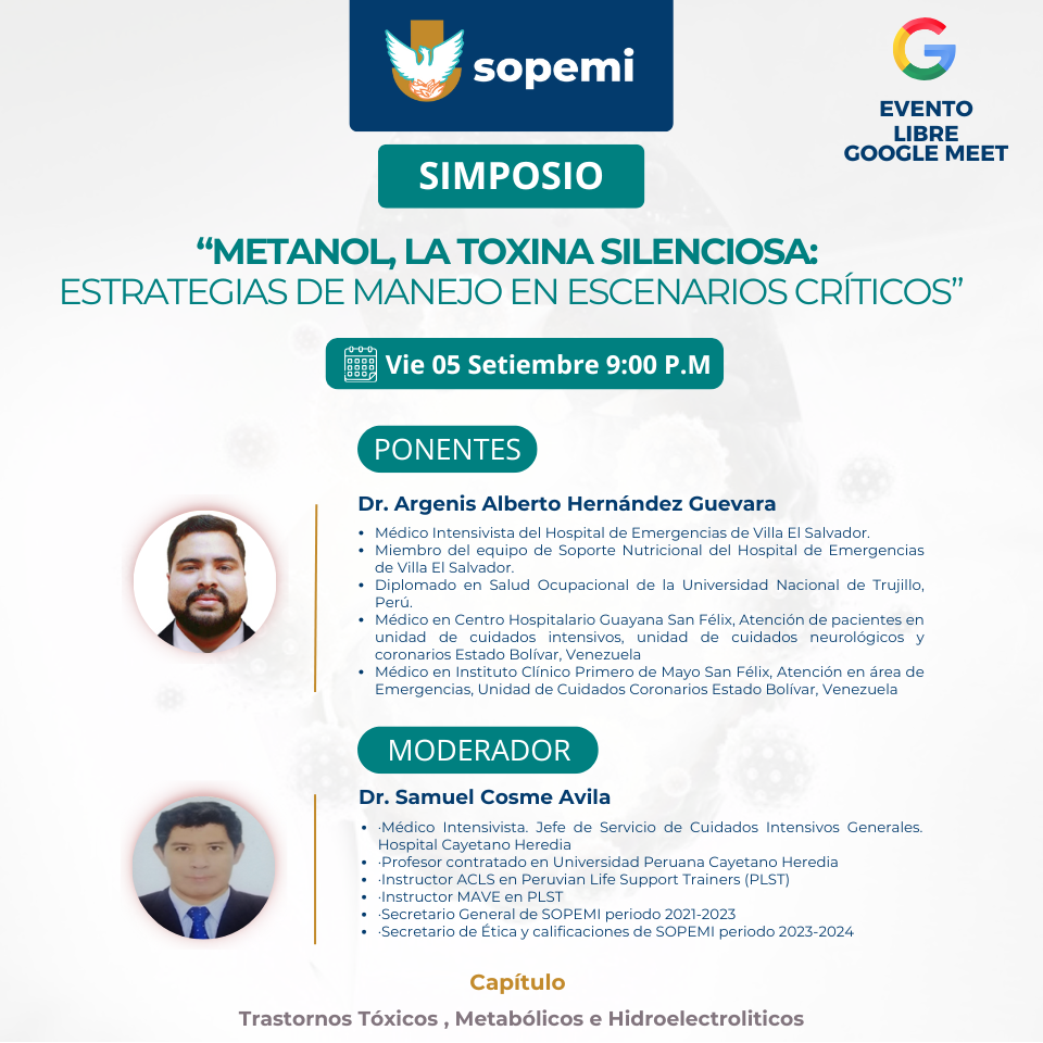 Flyer del Simposio Metanol, la toxina silenciosa